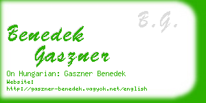 benedek gaszner business card